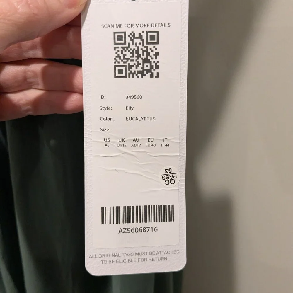 Azazie Green Lace Bodice Chiffon Gown with Side Slit - Picture 10 of 10